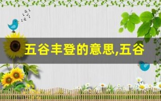五谷丰登的意思,五谷丰登的近义词反义词,五谷丰登造句例句,五谷丰登出处及解释