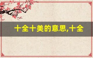 十全十美的意思,十全十美的近义词反义词,十全十美造句例句,十全十美出处及解释
