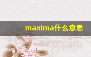 maxima什么意思,maxima用法,maxima造句