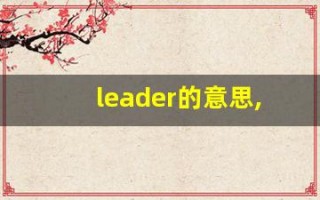 leader的意思,leader同义词,leader用法及例句,leader语法