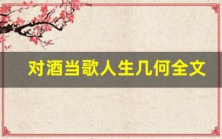 对酒当歌人生几何全文,对酒当歌人生几何讲了什么,对酒当歌人生几何经典句子