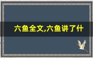 六鱼全文,六鱼讲了什么,六鱼经典句子