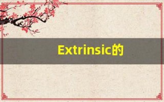 Extrinsic的翻译,Extrinsic怎么读,Extrinsic造句及用法