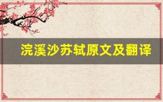 浣溪沙苏轼原文及翻译,浣溪沙苏轼全文,浣溪沙苏轼翻译,浣溪沙苏轼全诗解析