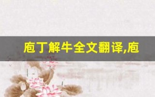 庖丁解牛全文翻译,庖丁解牛讲了什么,庖丁解牛经典句子