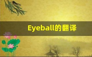 Eyeball的翻译,Eyeball怎么读,Eyeball造句及用法