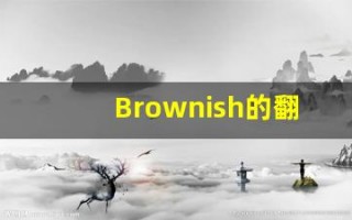 Brownish的翻译,Brownish怎么读,Brownish造句及用法