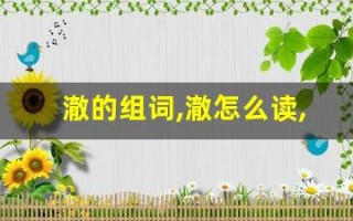 澈的组词,澈怎么读,澈的意思,澈的拼音