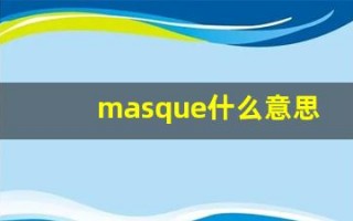 masque什么意思,masque用法,masque造句