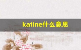 katine什么意思,katine造句用法,katine的发音,katine中文翻译
