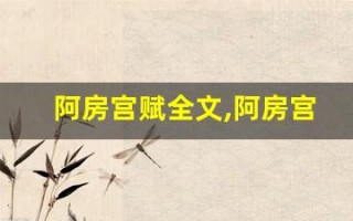 阿房宫赋全文,阿房宫赋讲了什么,阿房宫赋经典句子