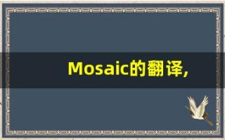 Mosaic的翻译,Mosaic怎么读,Mosaic造句及用法