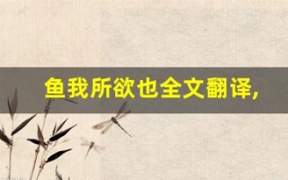 鱼我所欲也全文翻译,鱼我所欲也讲了什么,鱼我所欲也经典句子