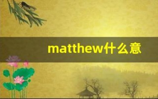 matthew什么意思,matthew用法,matthew造句