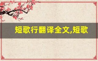 短歌行翻译全文,短歌行翻译讲了什么,短歌行翻译经典句子