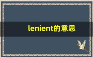 lenient的意思,lenient同义词,lenient用法及例句,lenient语法