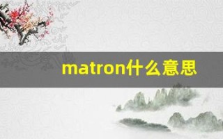matron什么意思,matron用法,matron造句