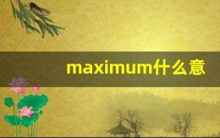 maximum什么意思,maximum用法,maximum造句