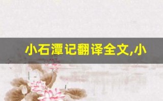 小石潭记翻译全文,小石潭记翻译讲了什么,小石潭记翻译经典句子