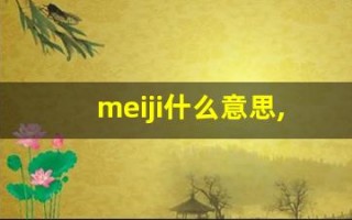 meiji什么意思,meiji用法,meiji造句