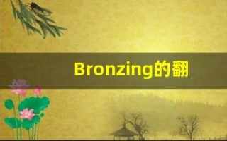 Bronzing的翻译,Bronzing怎么读,Bronzing造句及用法