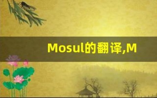 Mosul的翻译,Mosul怎么读,Mosul造句及用法