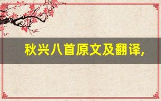 秋兴八首原文及翻译,秋兴八首全文,秋兴八首翻译,秋兴八首全诗解析