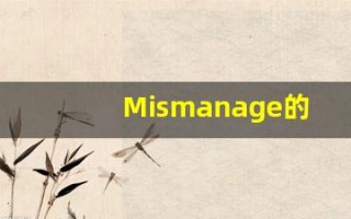 Mismanage的翻译,Mismanage怎么读,Mismanage造句及用法