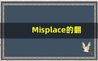Misplace的翻译,Misplace怎么读,Misplace造句及用法