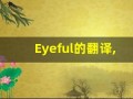 Eyeful的翻译,Eyeful怎么读,Eyeful造句及用法