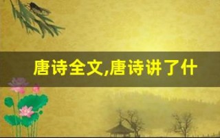 唐诗全文,唐诗讲了什么,唐诗经典句子