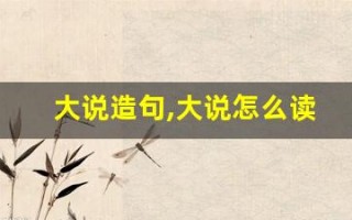 大说造句,大说怎么读,大说的意思,大说的组词