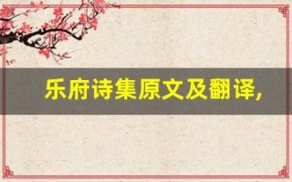 乐府诗集原文及翻译,乐府诗集全文,乐府诗集翻译,乐府诗集全诗解析