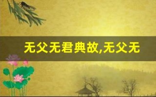 无父无君典故,无父无君故事,无父无君是什么意思