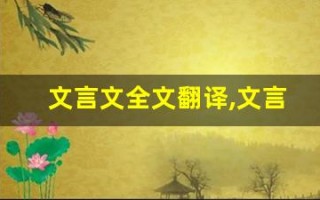文言文全文翻译,文言文讲了什么,文言文经典句子