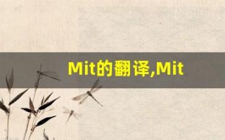 Mit的翻译,Mit怎么读,Mit造句及用法
