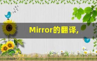Mirror的翻译,Mirror怎么读,Mirror造句及用法