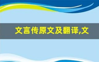 文言传原文及翻译,文言传全文,文言传翻译,文言传全诗解析