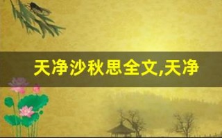天净沙秋思全文,天净沙秋思讲了什么,天净沙秋思经典句子