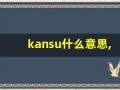 kansu什么意思,kansu造句用法,kansu的发音,kansu中文翻译