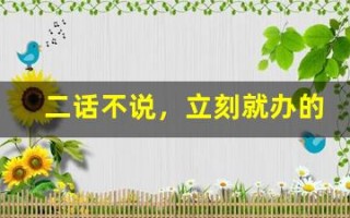 二话不说，立刻就办的意思,二话不说，立刻就办的近义词反义词,二话不说，立刻就办造句例句,二话不说，立刻就办出处及解释