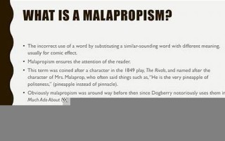 malapropism什么意思,malapropism中文翻译,malapropism用法及例句,malapropism怎么读