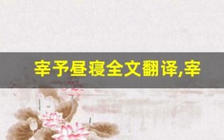 宰予昼寝全文翻译,宰予昼寝讲了什么,宰予昼寝经典句子