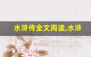 水浒传全文阅读,水浒传讲了什么,水浒传经典句子