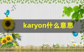 karyon什么意思,karyon造句用法,karyon的发音,karyon中文翻译