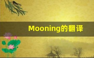 Mooning的翻译,Mooning怎么读,Mooning造句及用法