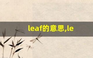 leaf的意思,leaf同义词,leaf用法及例句,leaf语法