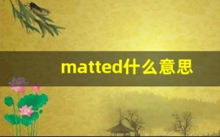 matted什么意思,matted用法,matted造句