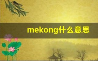 mekong什么意思,mekong用法,mekong造句