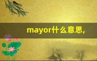 mayor什么意思,mayor用法,mayor造句